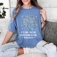 It's Fine I'm Fine Christmas Light Principal Teacher Xmas Men Women Women's Comfort Colors T-Shirt Blue Jean