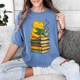 Kawaii Cats Lover Coffee Books Teacher Librarian Cat Women's Comfort Colors T-Shirt Blue Jean