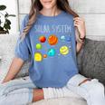 Kids Solar Systems Cute Planets Space Science Teacher School Women's Comfort Colors T-Shirt Blue Jean