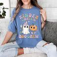 Kindergarten Boo Crew Halloween Floral Ghost Kinder Teacher Women's Comfort Colors T-Shirt Blue Jean