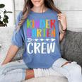 Kindergarten Crew Shirt Kinder Crew Teacher Boy Girl Women's Comfort Colors T-Shirt Blue Jean