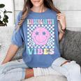 Kindergarten Vibes First Day Of School Kindergarten Teacher Women's Comfort Colors T-Shirt Blue Jean