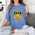Lets Learn Today Shirt Smile Face 4K Teacher Back To School Women's Comfort Colors T-Shirt Blue Jean