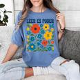 Leer Es Poder Cute Floral Boho Spanish Teacher Reading Women's Comfort Colors T-Shirt Blue Jean Leer Es Poder Cute Floral Boho Spanish Teacher Reading Women's Comfort Colors T-Shirt Blue Jean