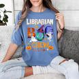 Librarian Boo Crew Teacher Student Halloween Costume Women's Comfort Colors T-Shirt Blue Jean