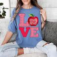 Love Kindergarten Cute Apple School Teacher Women's Comfort Colors T-Shirt Blue Jean Love Kindergarten Cute Apple School Teacher Women's Comfort Colors T-Shirt Blue Jean