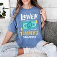 Lower Teacher's Salaries For Men Women Girls Kids Women's Comfort Colors T-Shirt Blue Jean