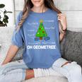 Math Geometry Christmas Tree Geometree Teacher Women's Comfort Colors T-Shirt Blue Jean