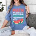 Math Only Place Where People Buy 66 Watermelons Teacher Joke Women's Comfort Colors T-Shirt Blue Jean