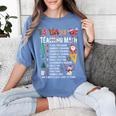 Math Teacher Christmas 12 Days Of Teaching Math Christmas Women's Comfort Colors T-Shirt Blue Jean