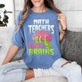 Math Teachers Love Brains Zombie Teacher School Halloween Women's Comfort Colors T-Shirt Blue Jean