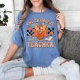 One Thankful Teacher Thanksgiving Retro Groovy Fall Teachers Women's Comfort Colors T-Shirt Blue Jean One Thankful Teacher Thanksgiving Retro Groovy Fall Teachers Women's Comfort Colors T-Shirt Blue Jean