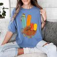 One Thankful Teacher Thanksgiving Turkey Peace Hand Sign Women's Comfort Colors T-Shirt Blue Jean One Thankful Teacher Thanksgiving Turkey Peace Hand Sign Women's Comfort Colors T-Shirt Blue Jean