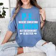 PE Teacher Art For Men Women Gym Teacher Appreciation Women's Comfort Colors T-Shirt Blue Jean
