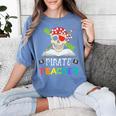 Pirate Teacher Halloween Skull Adult Women's Comfort Colors T-Shirt Blue Jean