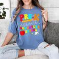 Pre-k Where The Adventure Begins First Day Of Prek Teacher Women's Comfort Colors T-Shirt Blue Jean Pre-k Where The Adventure Begins First Day Of Prek Teacher Women's Comfort Colors T-Shirt Blue Jean
