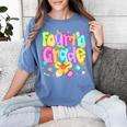 Preppy Fourth Grade Back To School 4th Grade Teacher Girls Women's Comfort Colors T-Shirt Blue Jean
