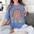 Preschool Crew Cute Leopard Rainbow Back To School Teachers Women's Comfort Colors T-Shirt Blue Jean