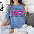 Preschool Teacher In October We Wear Pink Breast Cancer Women's Comfort Colors T-Shirt Blue Jean