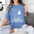 Read In Peace Skeleton Halloween Book Reading Spooky Teacher Women's Comfort Colors T-Shirt Blue Jean