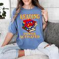 Reading Super Power Activated Superhero Teacher Or Student Men Women Girls Kids Women's Comfort Colors T-Shirt Blue Jean