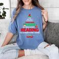 Reading Teacher Christmas Shirt Elf Christmas Cheer For Men Women Women's Comfort Colors T-Shirt Blue Jean