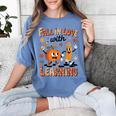 Retro Fall In Love With Learning Autumn Pumpkin Teacher Kids Women's Comfort Colors T-Shirt Blue Jean Retro Fall In Love With Learning Autumn Pumpkin Teacher Kids Women's Comfort Colors T-Shirt Blue Jean