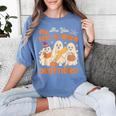 Retro Are You Fall O Ween Directions Ghost Teacher Spooky Women's Comfort Colors T-Shirt Blue Jean