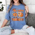 Retro I Teach The Cutest Turkey Thanksgiving Pumpkin Teacher Women's Comfort Colors T-Shirt Blue Jean Retro I Teach The Cutest Turkey Thanksgiving Pumpkin Teacher Women's Comfort Colors T-Shirt Blue Jean