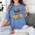Retro Teaching Future Leaders Groovy Teacher Back To School Women's Comfort Colors T-Shirt Blue Jean
