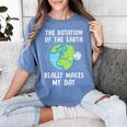 Rotation Of The Earth Makes My Day Science Teacher Earth Day Women's Comfort Colors T-Shirt Blue Jean