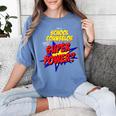 School Counselor Teacher Superhero Superpower Comic Book Women's Comfort Colors T-Shirt Blue Jean