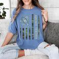 Science Teacher Camo American Flag Back To School Women's Comfort Colors T-Shirt Blue Jean
