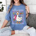 Silly Goose Teacher Club Animal Lover Groovy Teacher Women's Comfort Colors T-Shirt Blue Jean