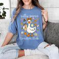 Silly Goose Teachers Club Cozy Fall Teacher Women's Comfort Colors T-Shirt Blue Jean