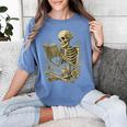 Skeleton Book Floral Skull Halloween Teacher Costume Women's Comfort Colors T-Shirt Blue Jean Skeleton Book Floral Skull Halloween Teacher Costume Women's Comfort Colors T-Shirt Blue Jean