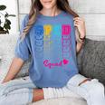 SPED Squad Proud Special Education Para Teacher Colorful Women's Comfort Colors T-Shirt Blue Jean