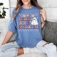 My Students Are Spooktacular Teacher Halloween Vibes Women's Comfort Colors T-Shirt Blue Jean