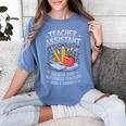 Superhero Sidekick Teaching Teach School Teacher Assistant Women's Comfort Colors T-Shirt Blue Jean