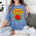 Superhero Teacher Appreciation Teaching Tee Women's Comfort Colors T-Shirt Blue Jean