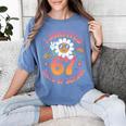 I Survived 67 Days Of School Groovy Retro Teachers Girls Women's Comfort Colors T-Shirt Blue Jean