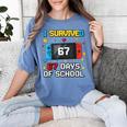 I Survived 67 Days Of School 67 Teacher Squad Matching Women's Comfort Colors T-Shirt Blue Jean
