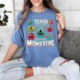 I Teach The Cutest Little Monsters Teacher Halloween Outfit Women's Comfort Colors T-Shirt Blue Jean I Teach The Cutest Little Monsters Teacher Halloween Outfit Women's Comfort Colors T-Shirt Blue Jean
