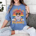 I Teach In My Pajamas Teacher Sunset Bear Retro Women's Comfort Colors T-Shirt Blue Jean