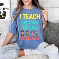 I Teach Second Grade Superheroes Teacher Superhero Women's Comfort Colors T-Shirt Blue Jean