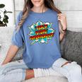 I Teach Superheroes Retro Comic Super Teacher Graphic Women's Comfort Colors T-Shirt Blue Jean I Teach Superheroes Retro Comic Super Teacher Graphic Women's Comfort Colors T-Shirt Blue Jean