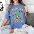 Teacher Christmas Shirts Pajama Matching Rockin' Around The Classroom -Adult Short Sleeve Small Modern Festive Christmas Teacher Xmas Vibes T-Shirt Women's Comfort Colors T-Shirt Blue Jean