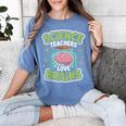 Teacher Halloween Costume Science Teachers Love Brains Women's Comfort Colors T-Shirt Blue Jean