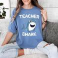 Teacher Shark Teaching Back To School Kindergarten Women's Comfort Colors T-Shirt Blue Jean Teacher Shark Teaching Back To School Kindergarten Women's Comfort Colors T-Shirt Blue Jean