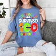 My Teacher Survived 100 Days Of Me 100 Days Of School Women's Comfort Colors T-Shirt Blue Jean